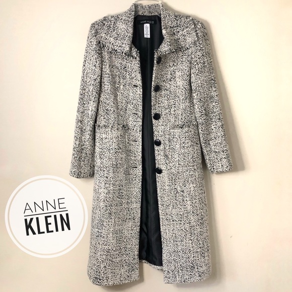 Anne Klein Jackets & Blazers - Anne Klein Long Wool-Blend Frayed Trench Coat 6P